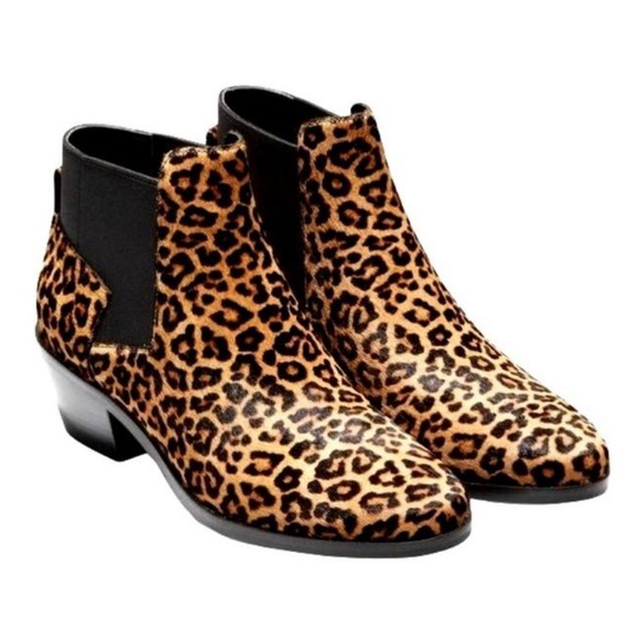 New Cole Haan Gia Calf Hair Leopard Grandseries Chelsea Booties Women's - Picture 2 of 13